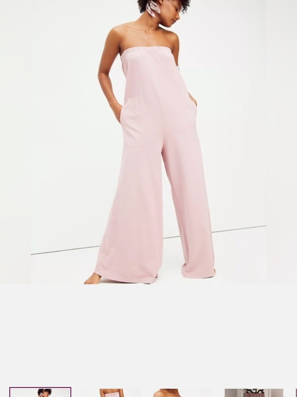 Strapless Wide-Leg Jumpsuit in HOT PINK